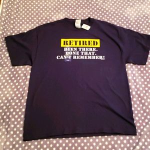 Retired tshirt navy size large
